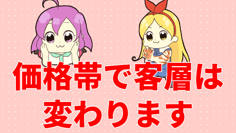 客層は価格帯で変わる
